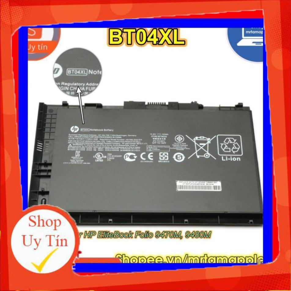 Pin Laptop HP FOLIO 9470M (ZIN) - 4 CELL - EliteBook Folio 9470M 9480M, BT04 BT04XL H4Q47AA H4Q48A