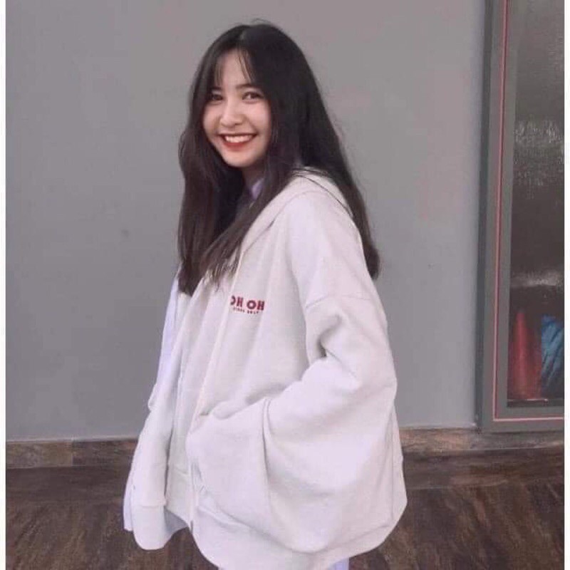 Áo khoác nỉ bông oh oh phom siêu rộng HANA185