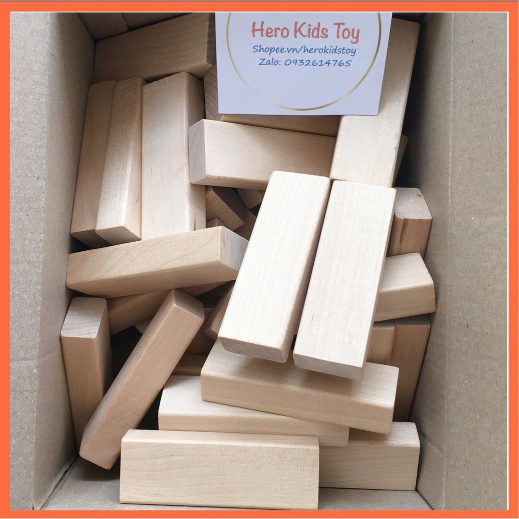 1Kg Thanh Gỗ Xếp Hình Domino Montessori (52-54 Thanh), Đồ Chơi Cho Bé, Đồ Chơi Trẻ Em