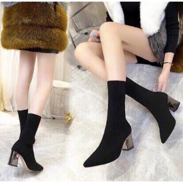 Bốt len tráng gương