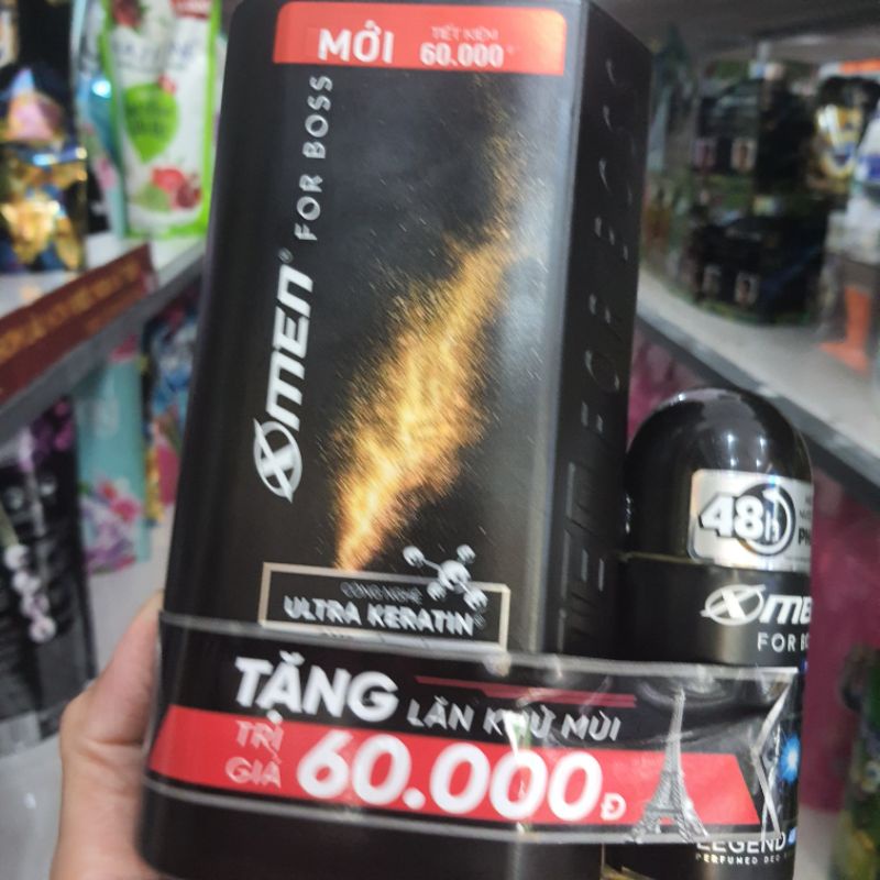 Dầu Gội Nước Hoa X-Men For Boss Luxury (650g) tặng chai lăn khử mùi Xmen For boss