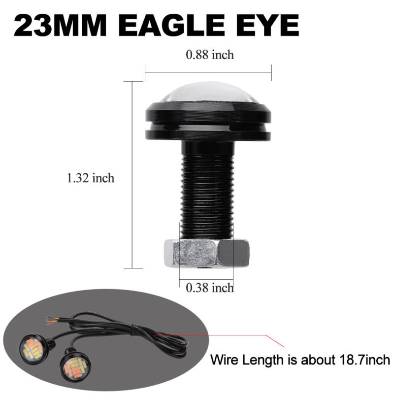 Set 10 đèn mắt đại bàng cho xe ô tô 23mm 4014 LED | BigBuy360 - bigbuy360.vn