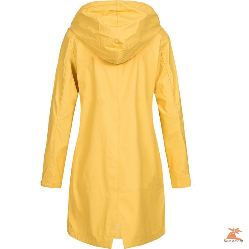 #áo giữ nhiệt# Women Rain Jackets Outdoor Waterproof Hoodie Long Coat Overcoat Windproof Large Warm Hooded Jackets 
