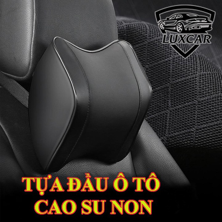 [Mã LIFEAUMAY giảm 10% tối đa 30k đơn 150k] Gối tựa đầu và tựa lưng ô tô LUXCAR vỏ da Pu chất liệu cao su non cao cấp