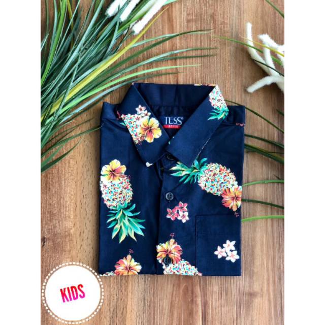 Dứa (Navy) - Áo sơ mi trẻ em Root