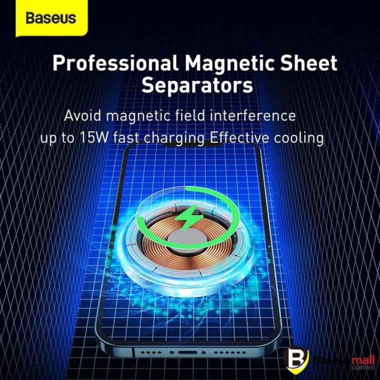 Đế giữ điện thoại tích hợp sạc nhanh không dây hít nam châm Baseus Big Energy Car Mount Wireless Charger 15W