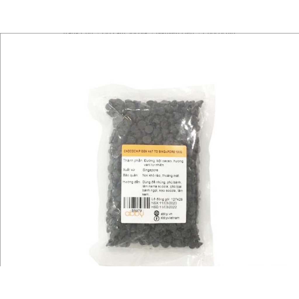 Chocochip đen/trắng hạt to Singapore 100g