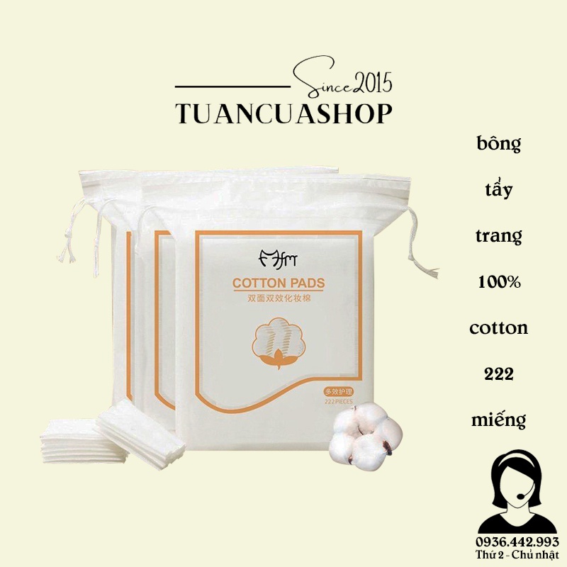 Bông tẩy trang 100% COTTON PADS nội địa trung bịch 222 miếng (B222)