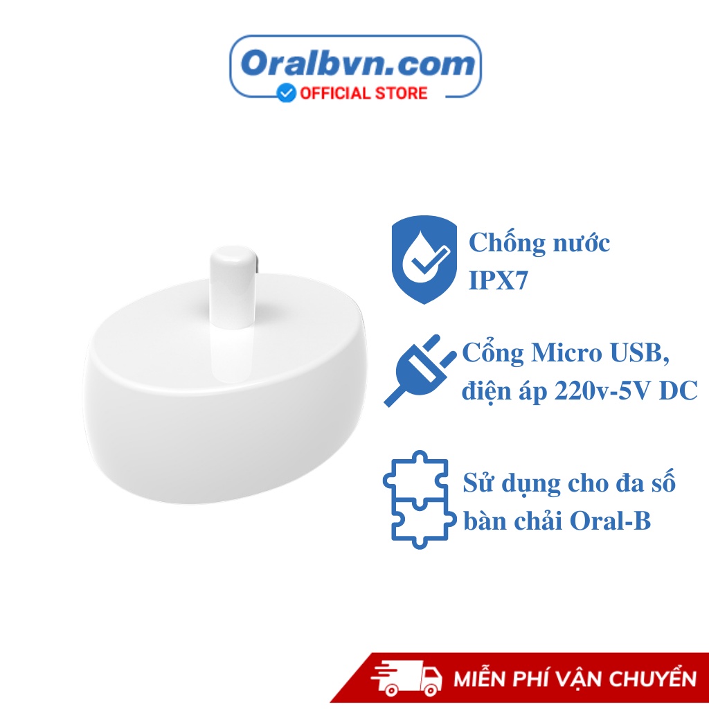 Sạc bàn chải điện oral b chất lượng cao cho bàn chải đánh răng điện Braun Oral B (sử dụng cổng Micro USB)