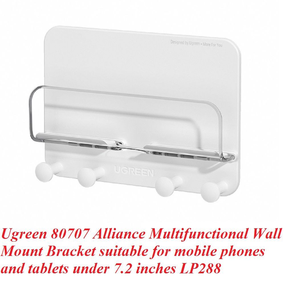 Ugreen 80707 giá treo điện thoại tablet đa năng đến 7.2 inches màu trắng dán tường bằng keo 3M LP288