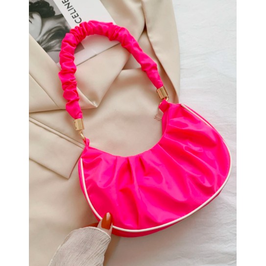 Túi Baguette Trim Ruched tương phản