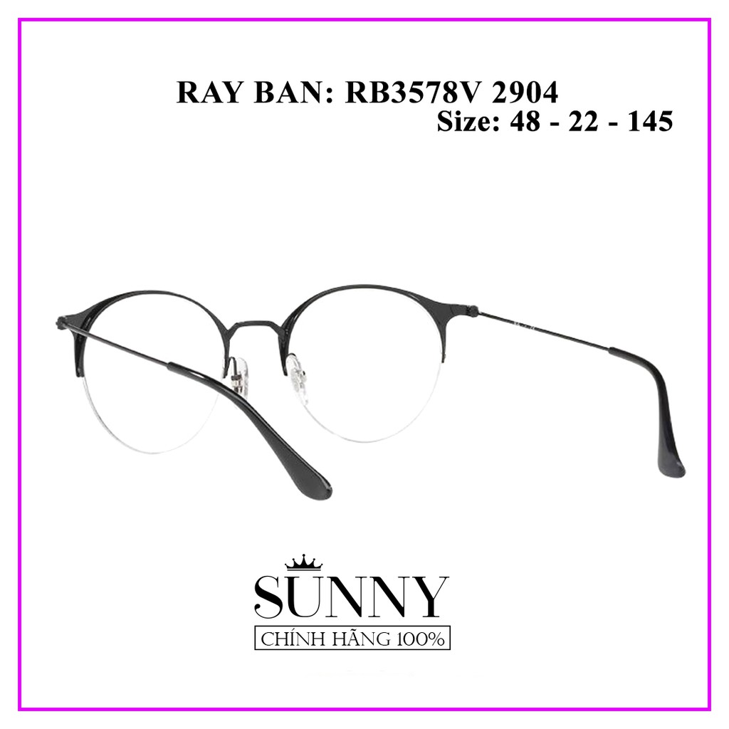 Gọng kính Rayban RB3578V 2904 - sp chính hãng kèm tem chống hàng giả của bộ công an, thiết kế dễ đeo bảo vệ mắt