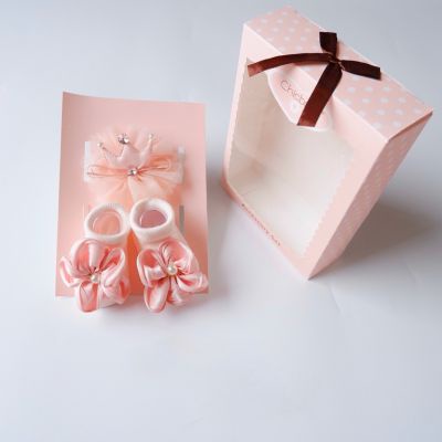 Set Hộp Turban và Tất Vớ 3D Siêu Đáng Yêu Cho Bé Cưng | 0-6 Tháng Tuổi