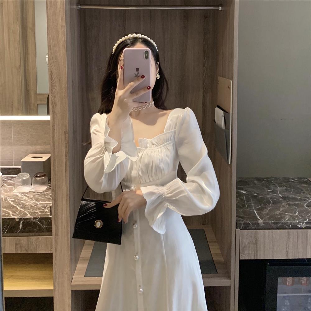 Đầm Xòe Cổ Vuông Thiết Kế Đơn Giản Thanh Lịch Cho Nữ | BigBuy360 - bigbuy360.vn