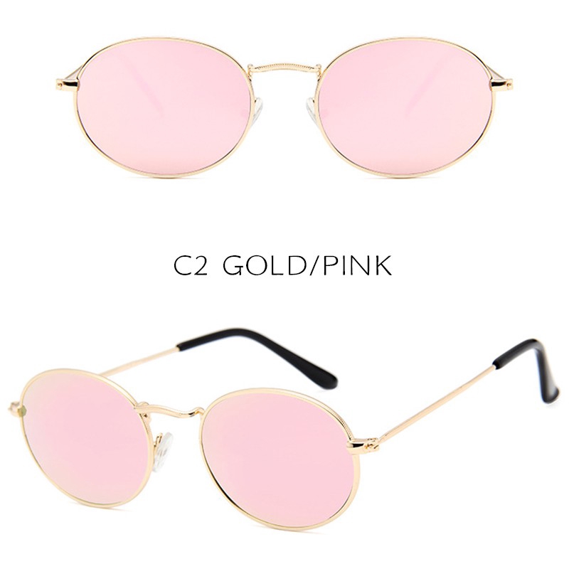 【READY STOCK】Korean Retro Oval Metal Sunglasses Women/Men UV400 Protection