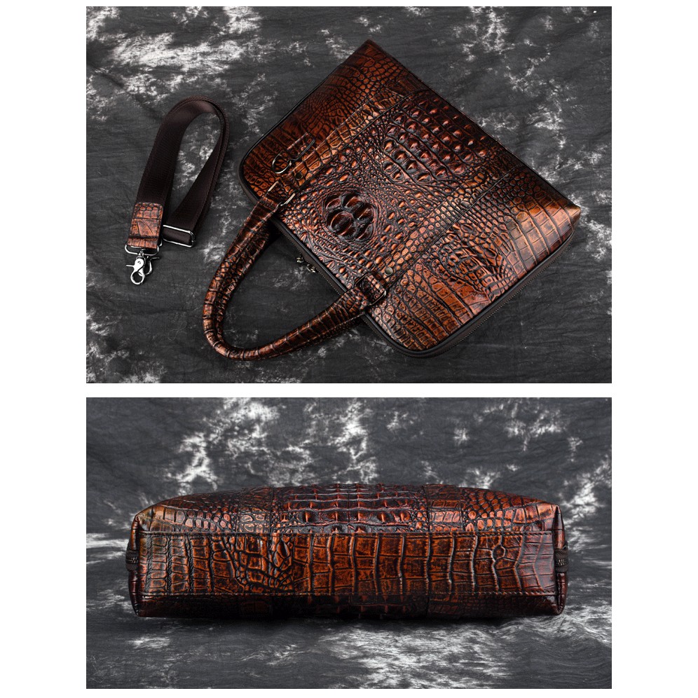 Cặp Tài Liệu Máy Tính Xách Tay Túi Xách Cho NamD02 + Da bò Vân Cá Sấu cao cấp | BigBuy360 - bigbuy360.vn