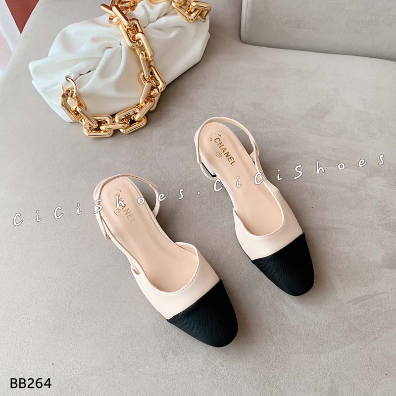 Giày bệt nữ CiCi Shoes rẻ mũi captoe quai đan hông GV 1p - BB264