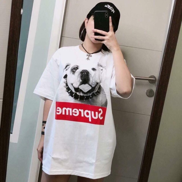Áo phông supreme hình con chó
