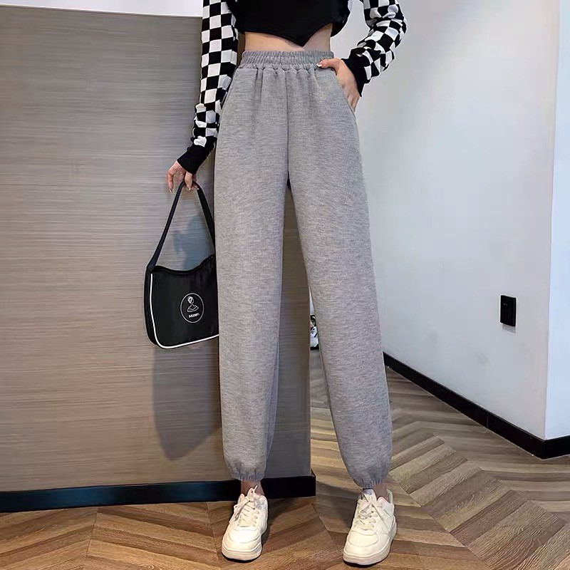 Quần len tăm nam nữ côn ống chất len bông dày dặn mùa đông ấm áp , quần len thu đông dáng jogger suông cá tính gomtrend