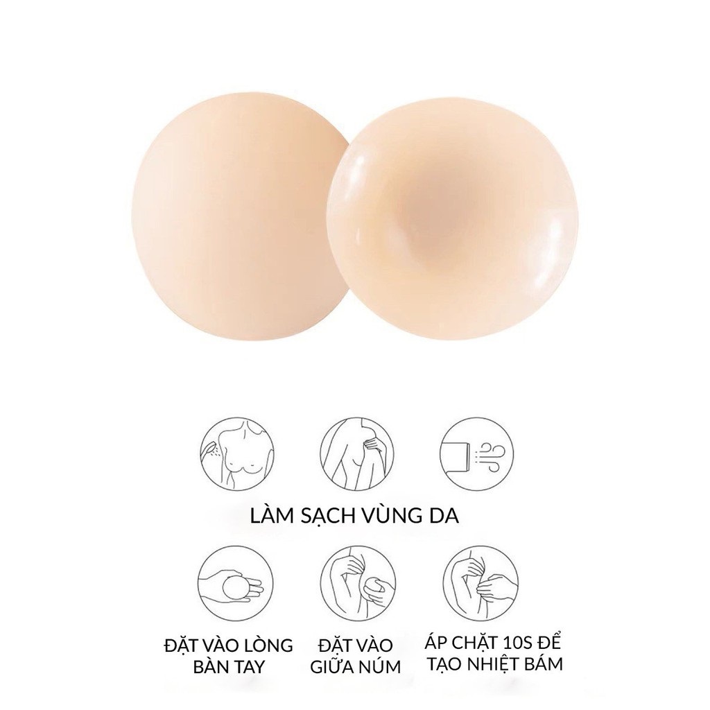 Bộ dán ngực chất liệu silicon nhiệt tự thân EBLIN dán ti siêu mỏng ôm khít Lamina