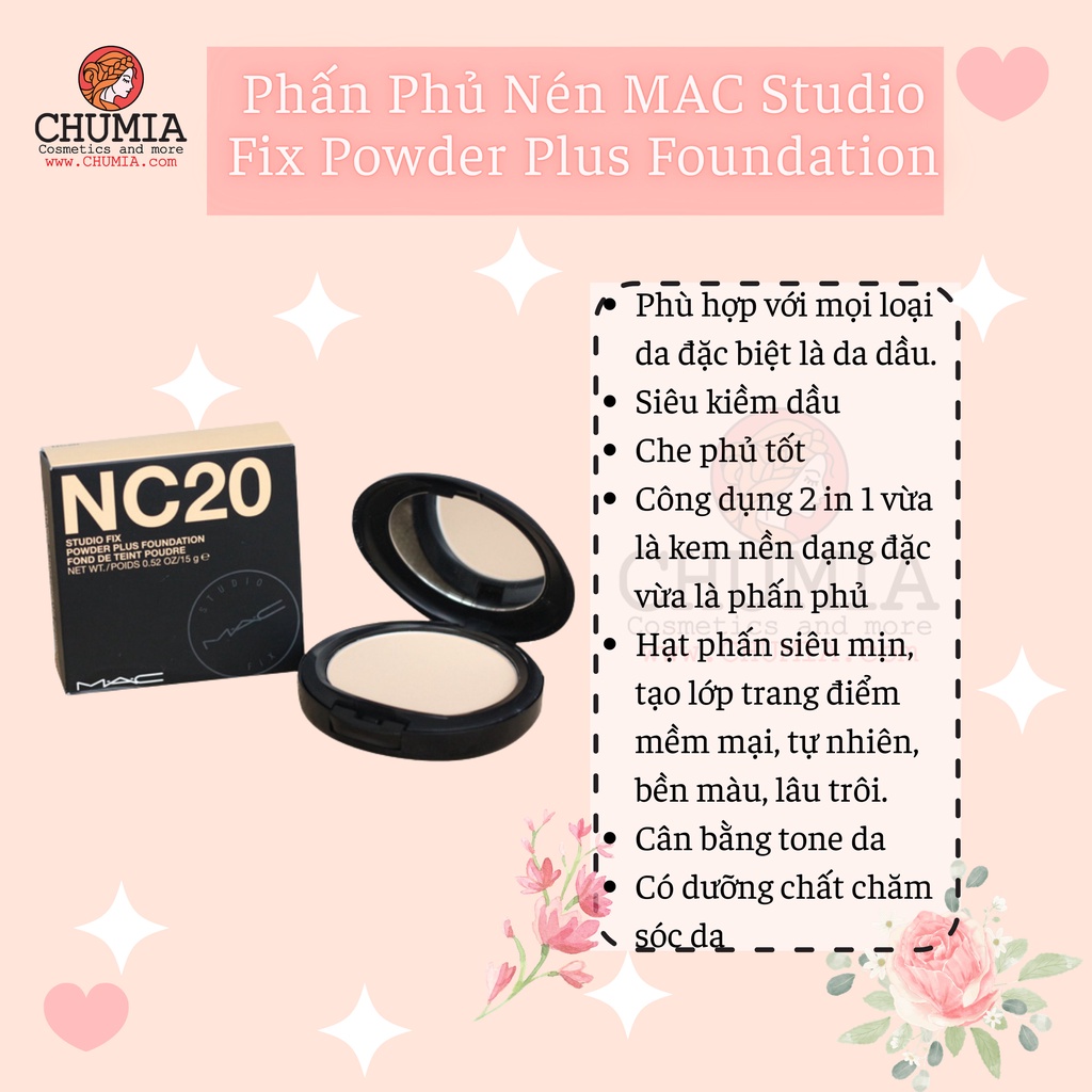 Phấn phủ kiềm dầu phấn phủ MAC Studio Fix Powder Plus Foundation - chumia