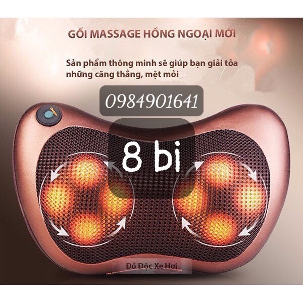 💥[CHÍNH HÃNG - CÓ VIDEO]💥Gối massage hồng ngoại 8 quả cầu 8 bi đảo