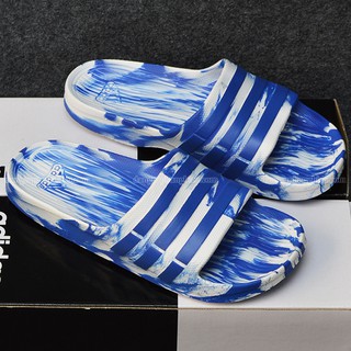 DÉP ADIDAS DURAMO CAMO CHÍNH HÃNG MÀU XANH TRẮNG SỌC XANH DƯƠNG