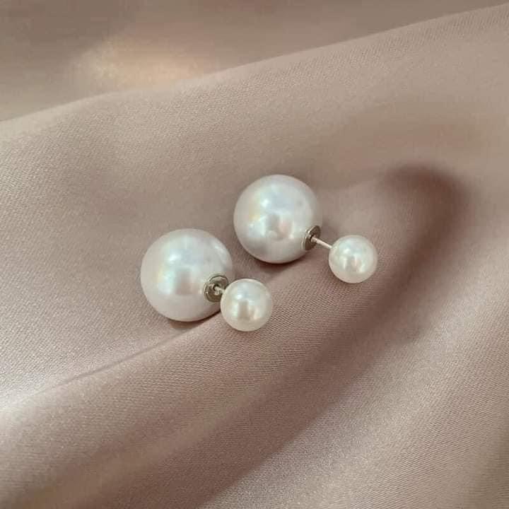 Hoa tai khuyên tai bạc S925 chữ H