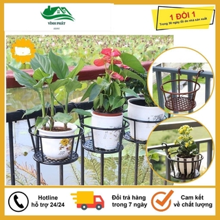 Giỏ Treo Chậu Cây Ngoài Ban Công, Hàng Rào Có Móc Treo Tiện Dụng, Sơn Tĩnh Điện Chống Gỉ Hiệu Quả