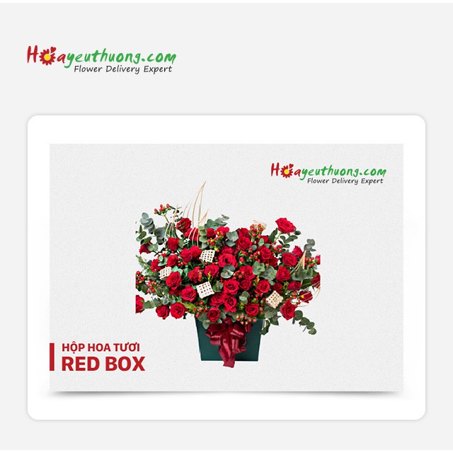 Phiếu quà tặng Hộp Hoa Tươi - Red Box tại thương hiệu Hoa Yêu Thương