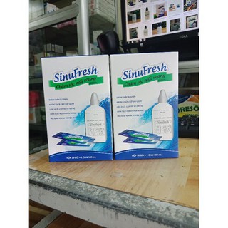 Bình rửa mũi Sinufresh 180ml kèm 10 gói muối