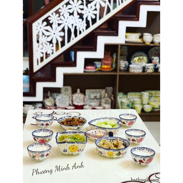 Bộ Bát Đĩa Chén Sứ Ăn Cơm Hoạ Tiết Hoa Bướm Thổ Cẩm Decor Phong Cách Bắc Âu Set Bát Đĩa Ăn Cao Cấp