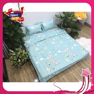 Sài gòn Bộ drap ga gối poly giường 1m8 mẫu hươu xanh nhí