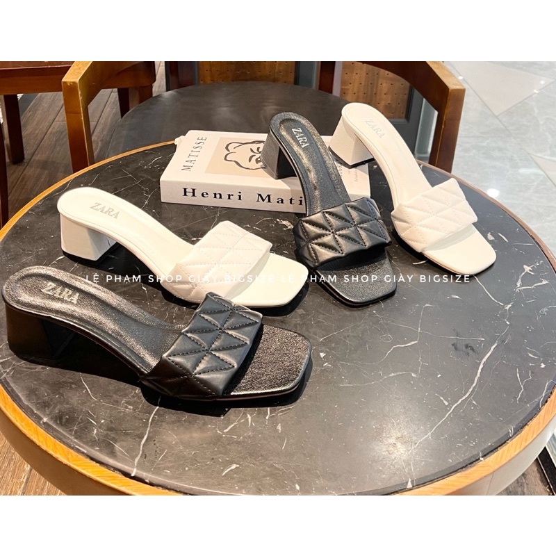 Guốc gập ô phồng gót vuông cao 5p bigsize 40,41,42,43,44