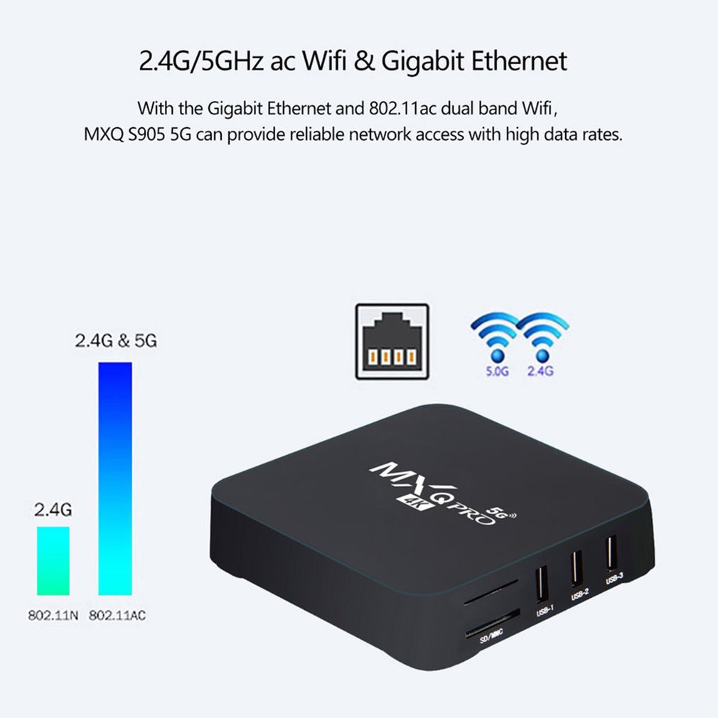 Máy phát đa phương tiện lõi tứ MXQPRO5G 4K RK3229-5G 8+128G với kết nối mạng đáng tin cậy