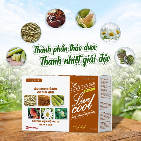 Bột tan thanh nhiệt Livecool không đường - Hỗ trợ thanh nhiệt giải độc, mát gan, tăng cường sức đề kháng