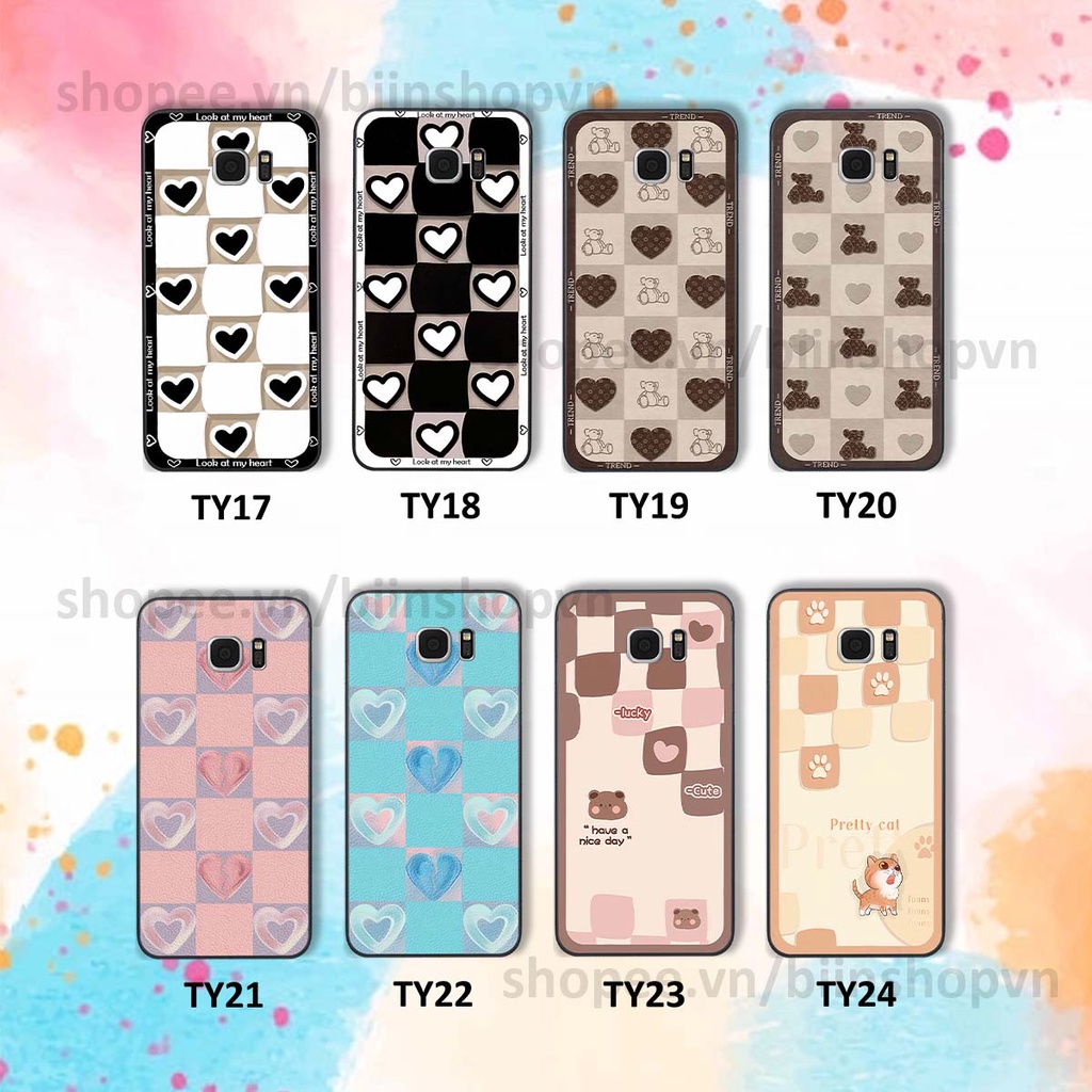 Ốp Samsung S6 / S6 EDGE / S7 / S7 EDGE caro trái tim nhiều màu sắc, đầy cá tính, khẳng định phong cách