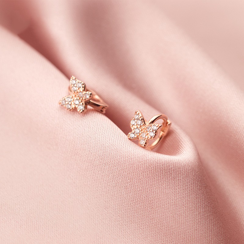 Khuyên tai bạc Ý s925 cánh bướm nhỏ xinh G6879 - AROCh Jewelry