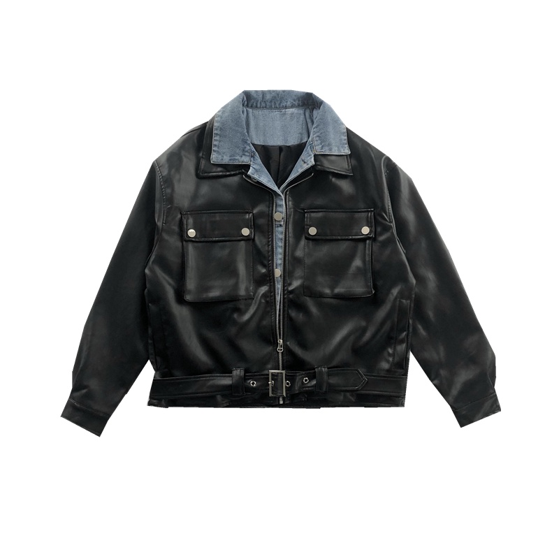 Áo da nam hàn quốc cổ bè dài tay cao cấp hàng chuẩn loại 1