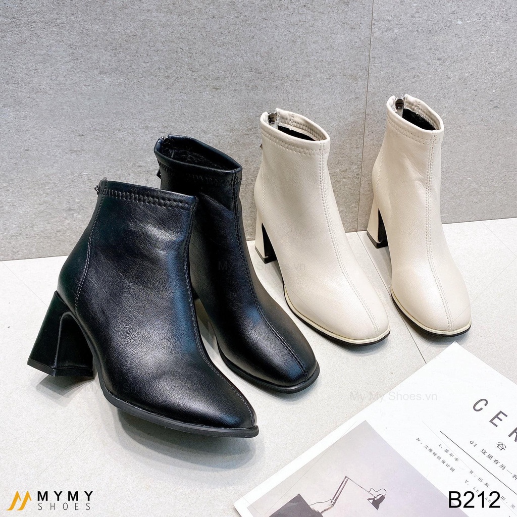 Boot da lì khóa đá sau gót khuyết 7p B212