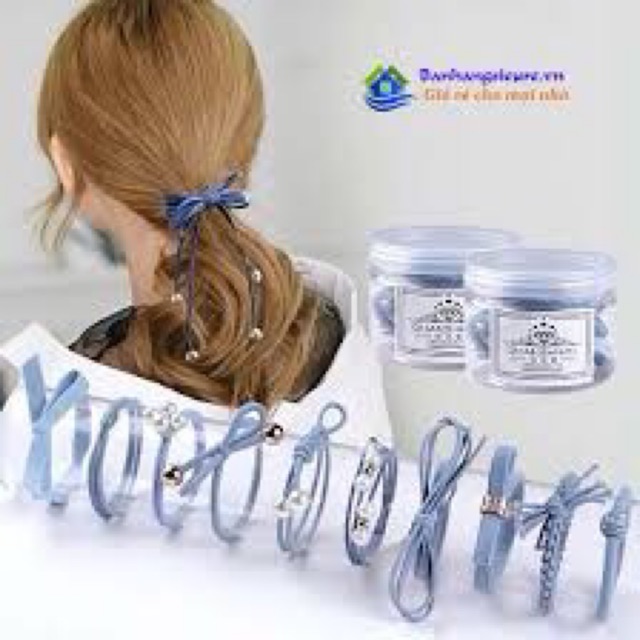 Hộp chun buộc tóc 12 dây.