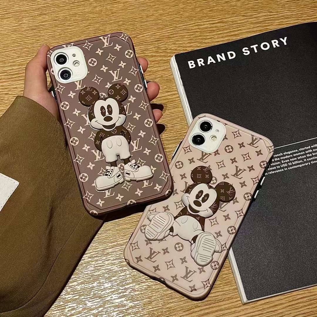 Ốp lưng Mickey iPhone、 Europe and the United States big name Miqi LV Apple 11 set iPhone12Promax mobile phone case XS all-inclusive protection XR women