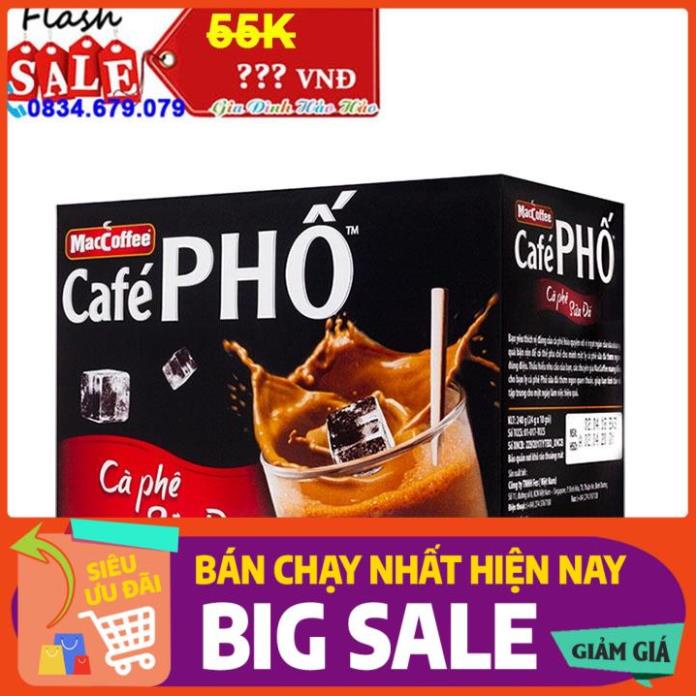 [ICLN9 giảm 5K cho đơn hàng 50k]  Cà Phê Phố MacCoffee sữa đá Hộp 240g - 10 gói x 24g Hàng Chính Hãng
