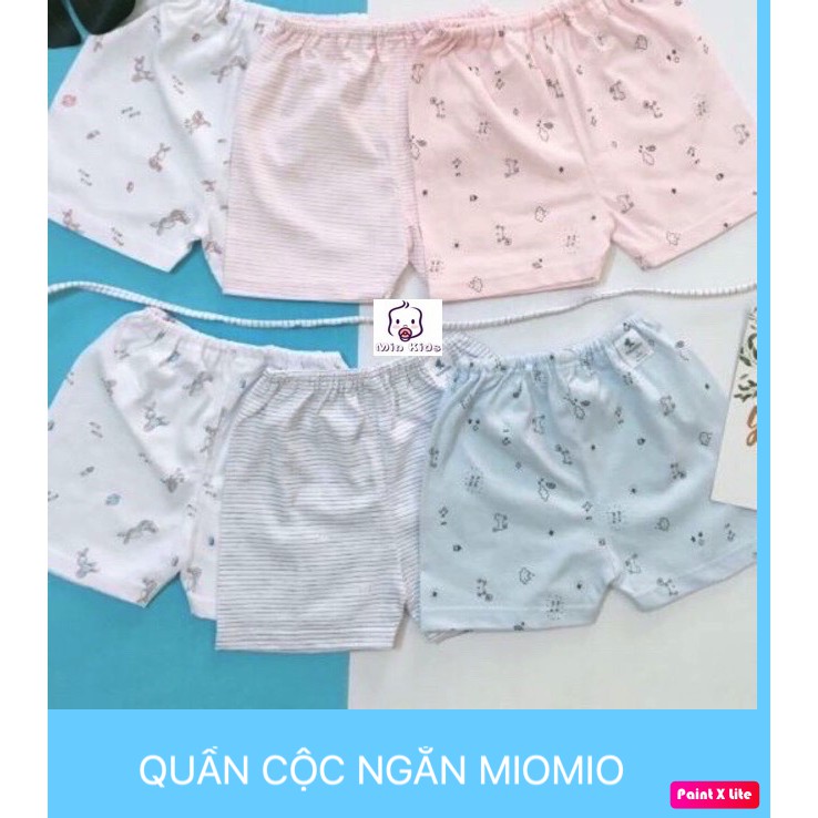 Quần cộc kẻ xanh Miomio cho bé