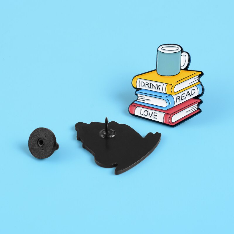Ghim cài áo QIHE JEWELRY hình quyển sách hoạt hình ngộ nghĩnh