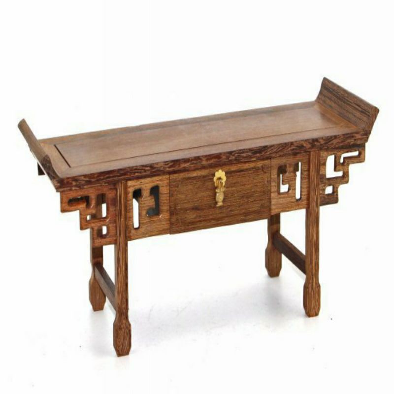 Bộ BÀN TÍ HON KIỂU CỔ CÓ HỘC KÉO BẰNG GỖ TỰ NHIÊN ĐỂ TRANG TRÍ