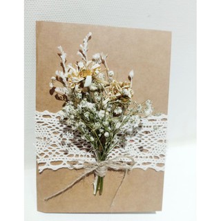 Thiệp handmade giấy Kraft cao cấp, thiệp hoa khô handmade