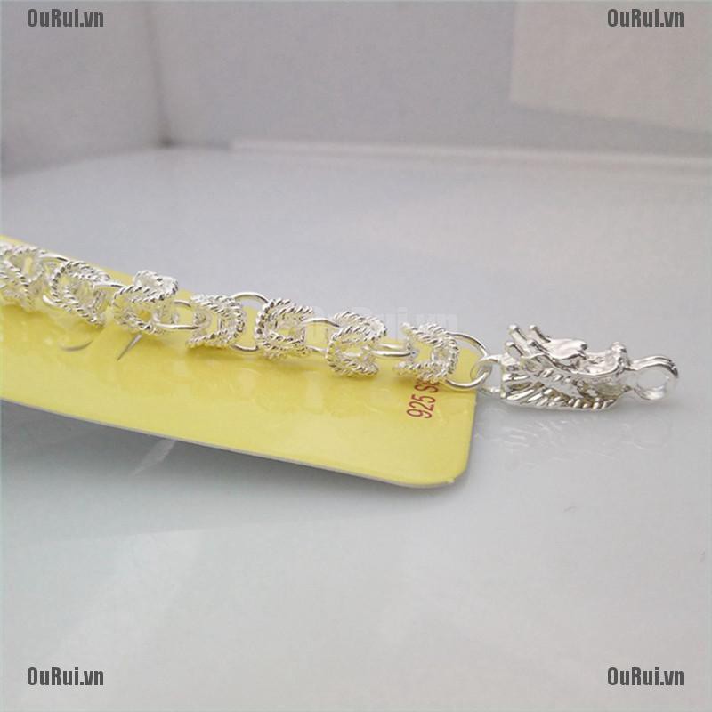 Vòng tay bằng bạc thiết kế hình rồng độc đáo thời trang cá tính cho nam