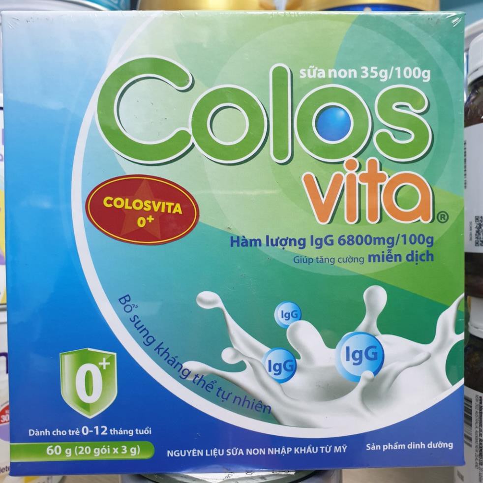 Sữa non colosvita cho trẻ từ 0-12, 1+  tháng tuổi, hộp 20 gói