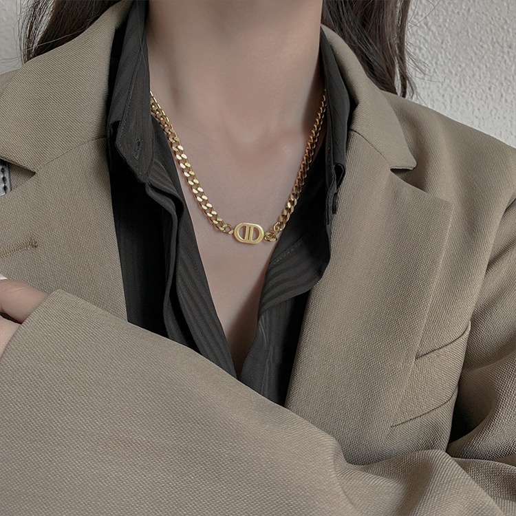 Vòng Tay Dây Xích Bằng Hợp Kim Màu Vàng/Bạc Phong Cách Hip Hop Cho Nam Và Nữ